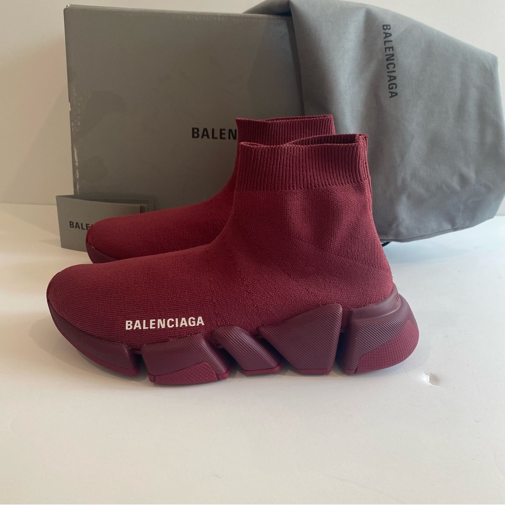 Balenciaga Speed 2.0 Dark Burgundy Sneakers